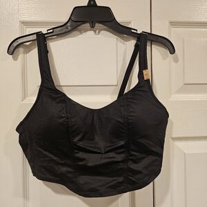 Victoria's Secret Wireless Lightly Lined Corset Cami Bra Crop Top Pink Satin